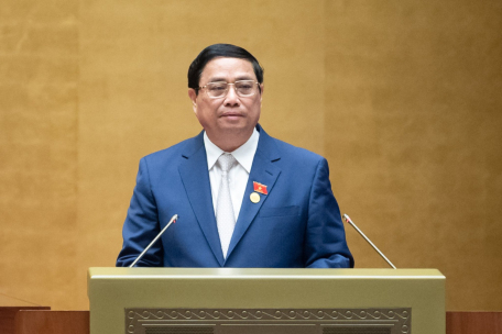 Thủ tướng Phạm Minh Chính trình bày báo cáo tại Kỳ họp thứ 6, Quốc hội khóa XV.
