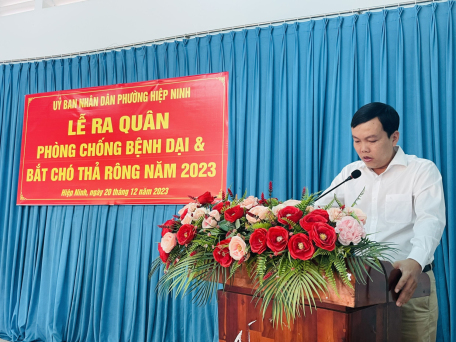 Ông Nguyễn Thanh Long – Chủ tịch Uỷ ban nhân dân phường phát biểu khai mạc buổi Lễ