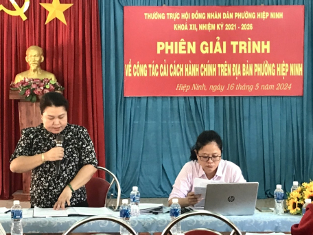 Thường trực HĐND phường Hiệp Ninh tổ chức phiên giải trình về công tác cải cách hành chính trên địa bàn phường Hiệp Ninh