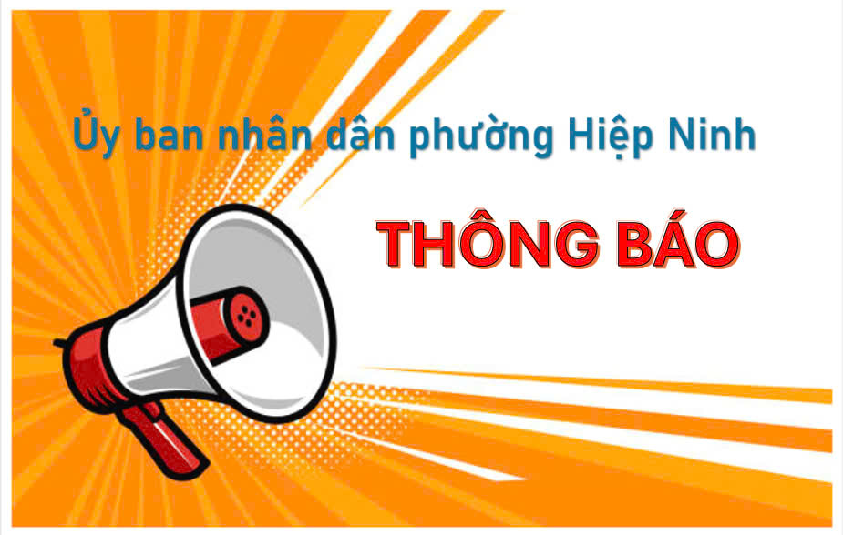 Thông báo Triển khai thực hiện chuyển đổi dữ liệu đăng ký hộ kinh doanh vào  hệ thống thông tin đăng ký hộ kinh doanh trên địa bàn phường Hiệp Ninh